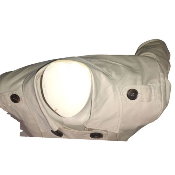 Double Breasted Trench Coat Style Coat or Dress Size Small with pockets Khaki - Picture 9 of 11